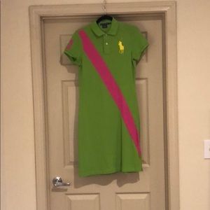 Polo Ralph Lauren Green / Pink  Polo Shirt Dress M
